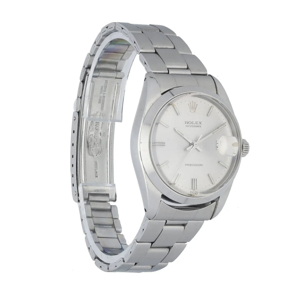 stainless Rolex Oysterdate Silver Dial - Hình 3
