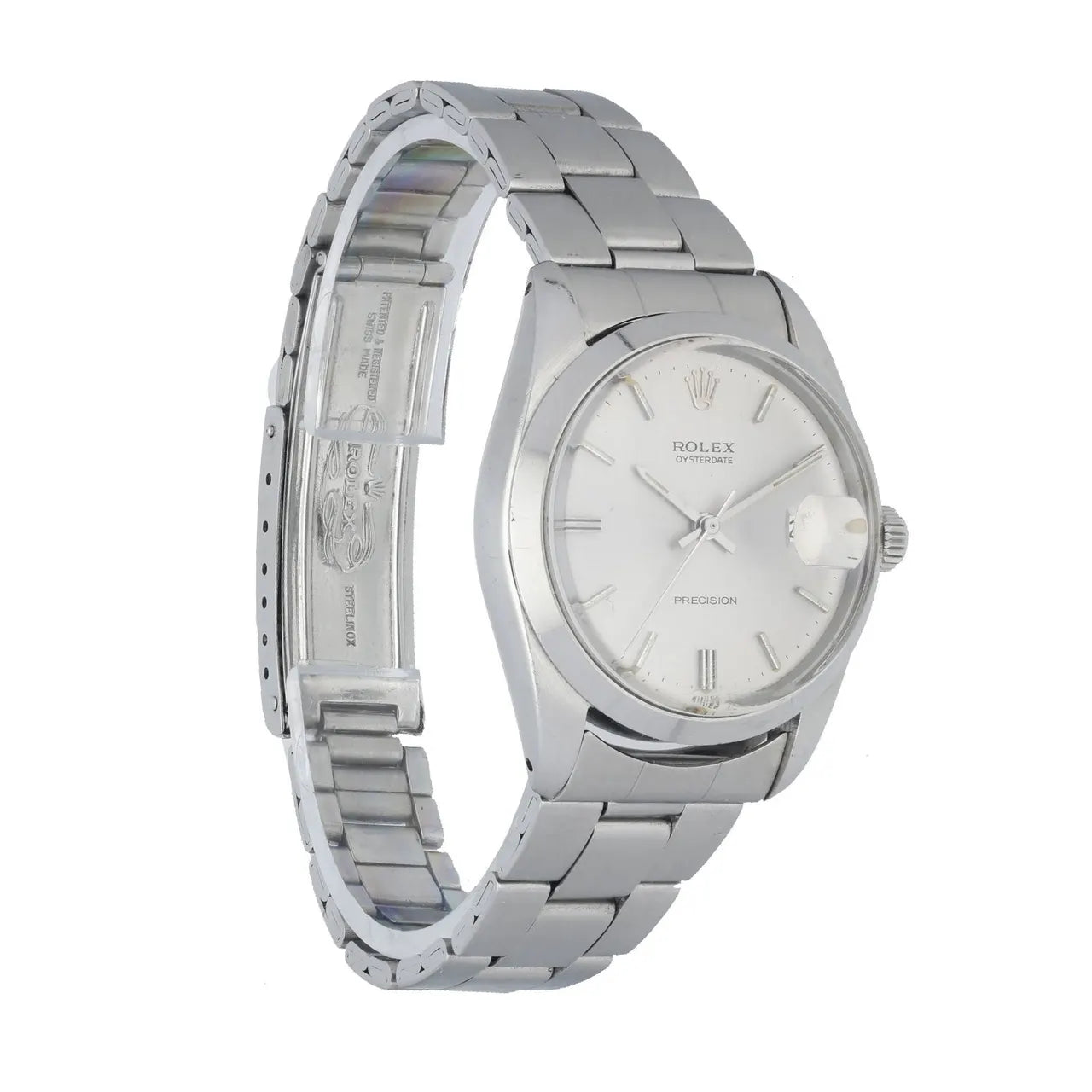 stainless Rolex Oysterdate Silver Dial - Hình 3