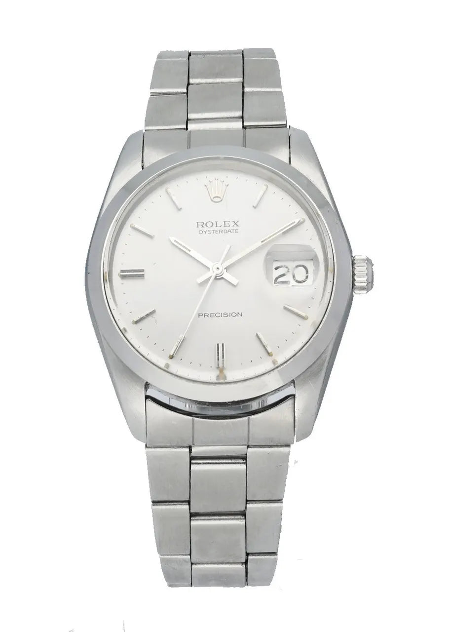 stainless Rolex Oysterdate Silver Dial