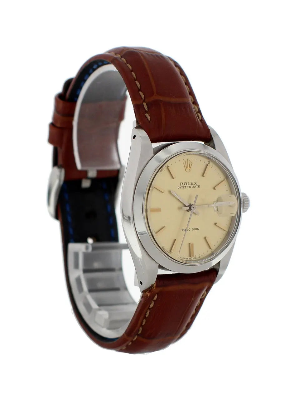 brown Rolex Oysterdate Silver - Hình 4