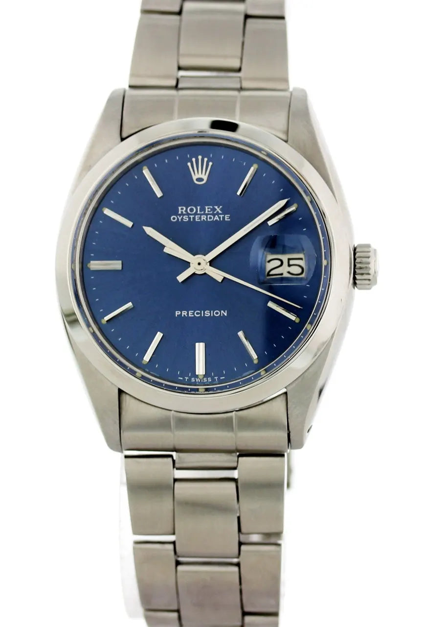 oysterdate Rolex Blue Dial Watch - Hình 2