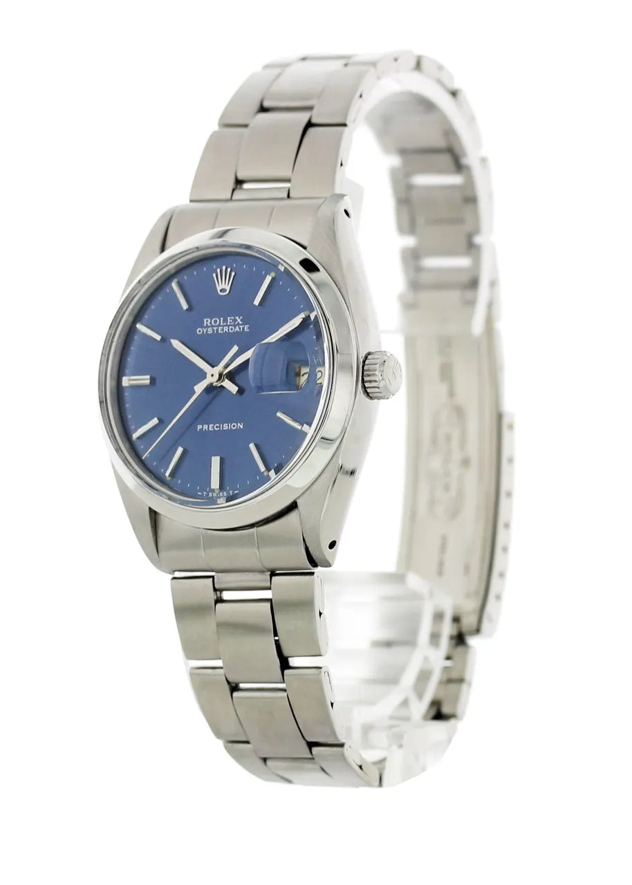 oysterdate Rolex Blue Dial Watch - Hình 3