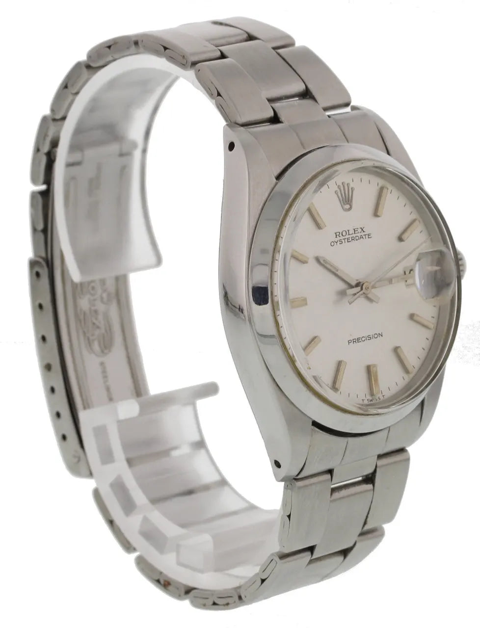 stainless Rolex Oysterdate Silver Dial - Hình 5