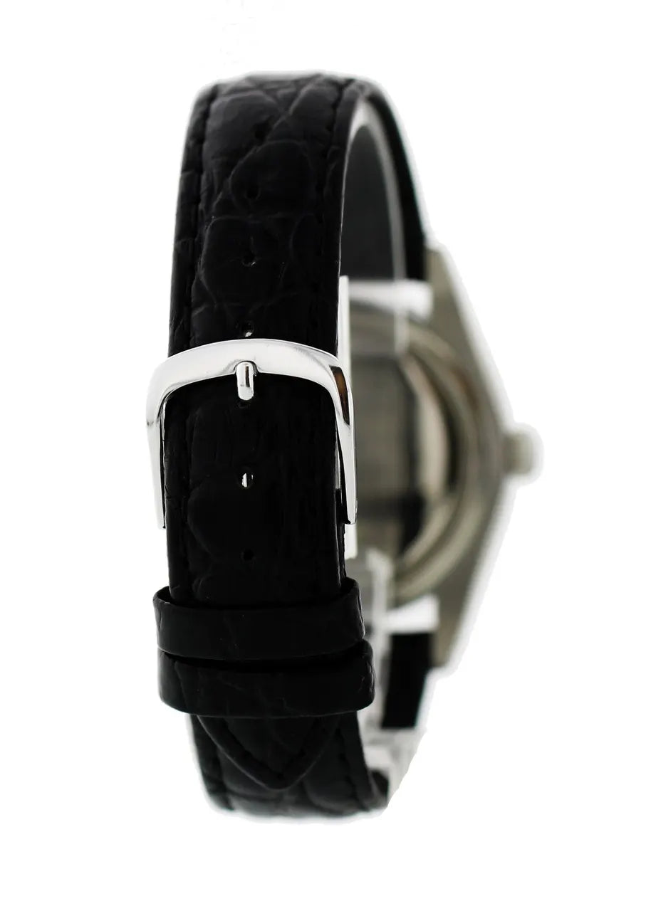 oysterdate Rolex Black Leather Watch - Hình 5
