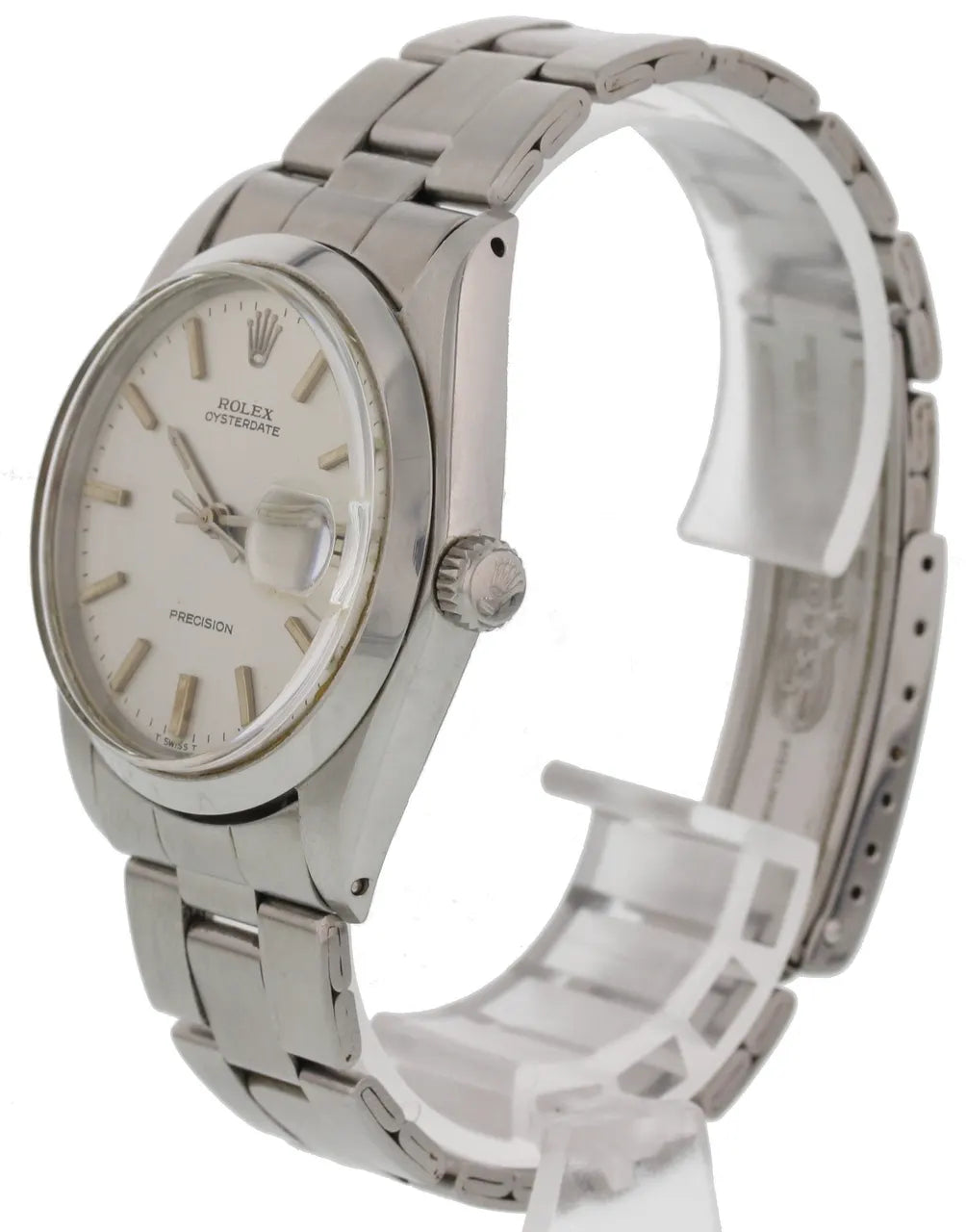 stainless Rolex Oysterdate Silver Dial - Hình 3