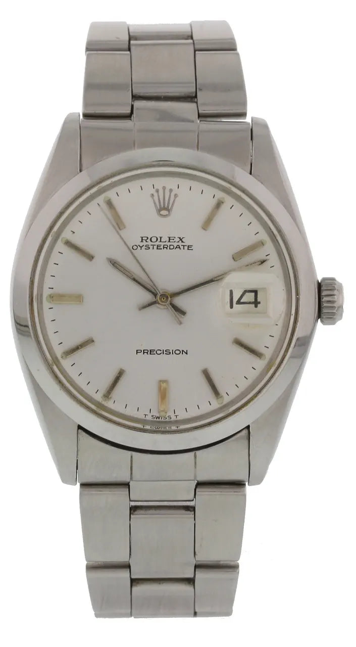 stainless Rolex Oysterdate Silver Dial - Hình 2