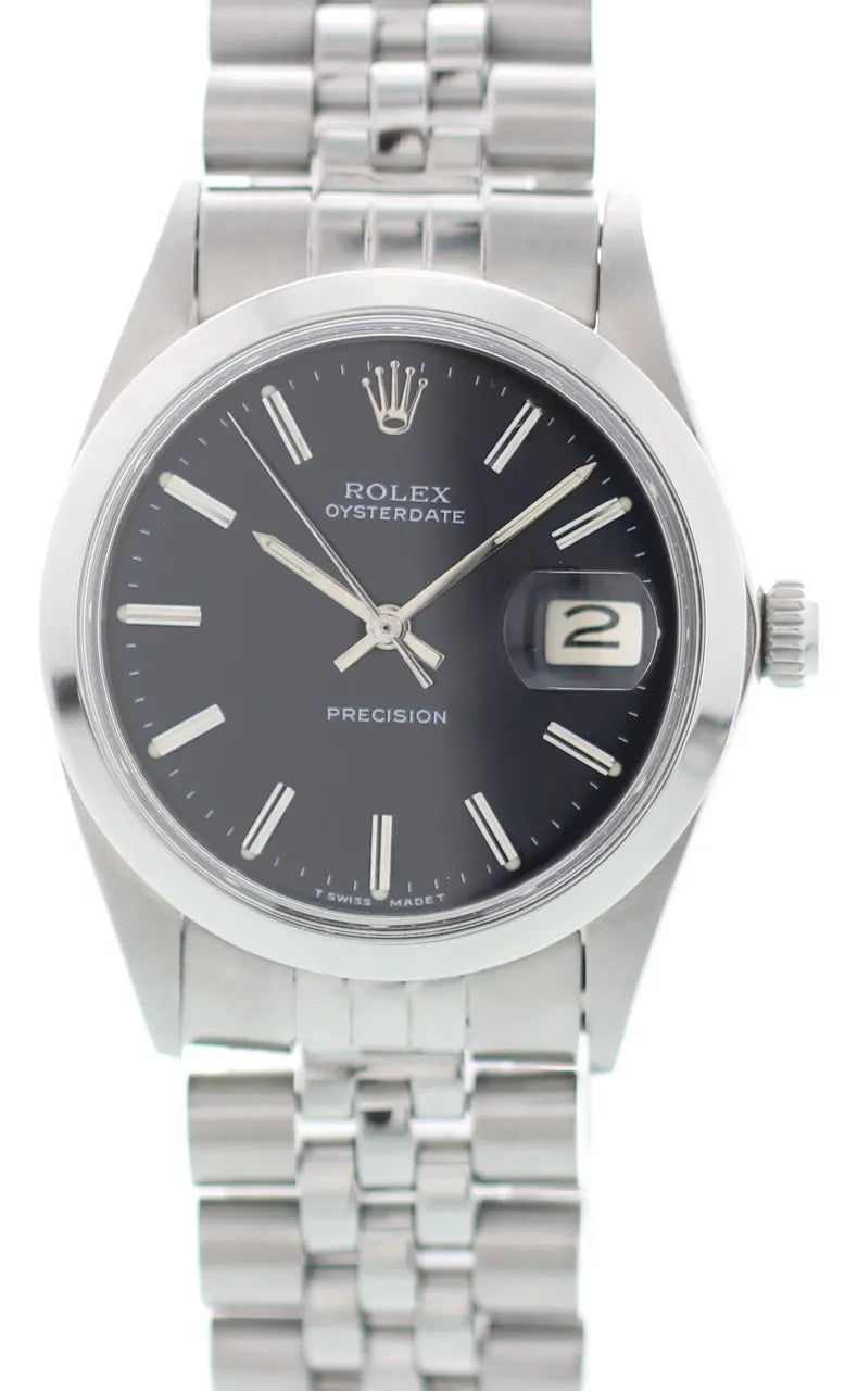 oysterdate Rolex Black Dial Stainless