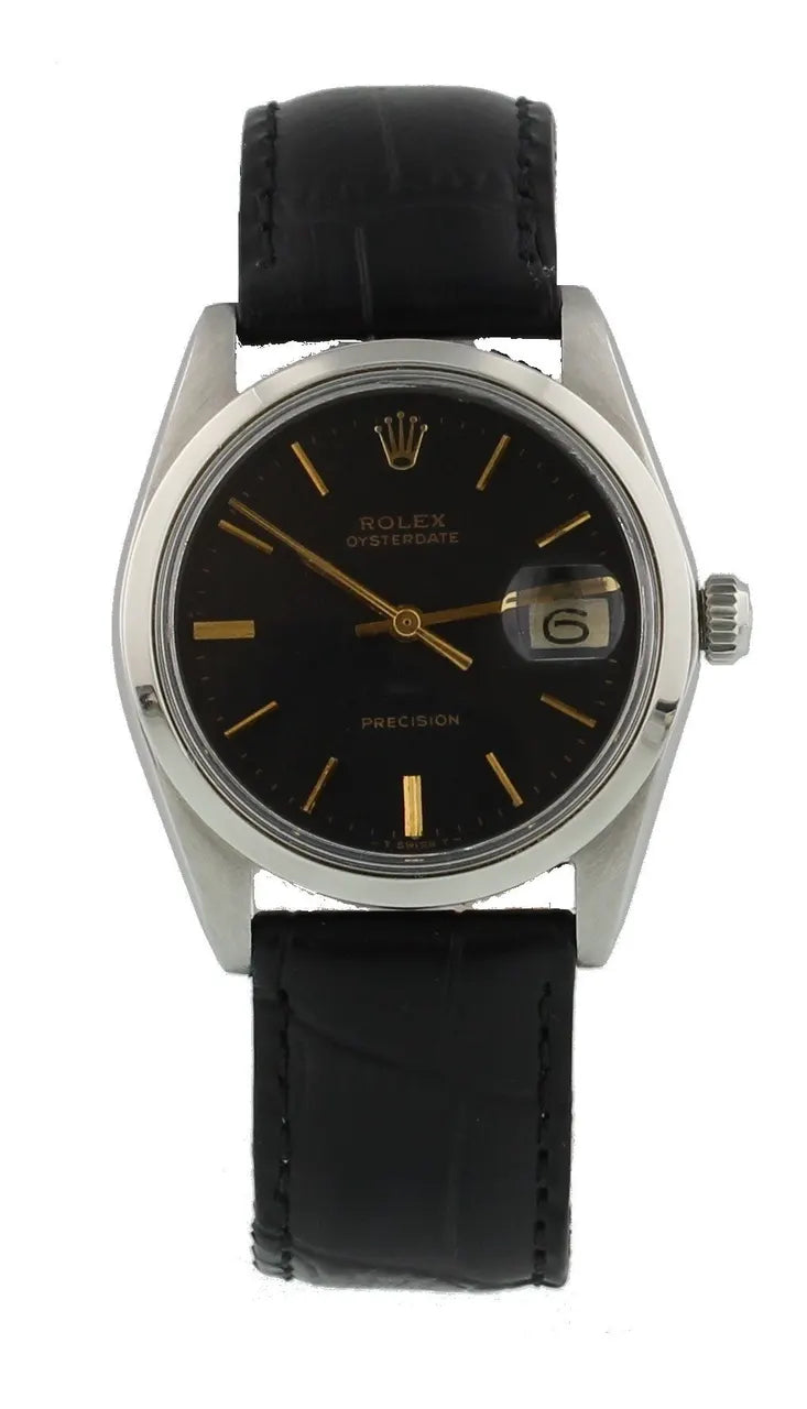 Rolex Black Dial Leather oysterdate