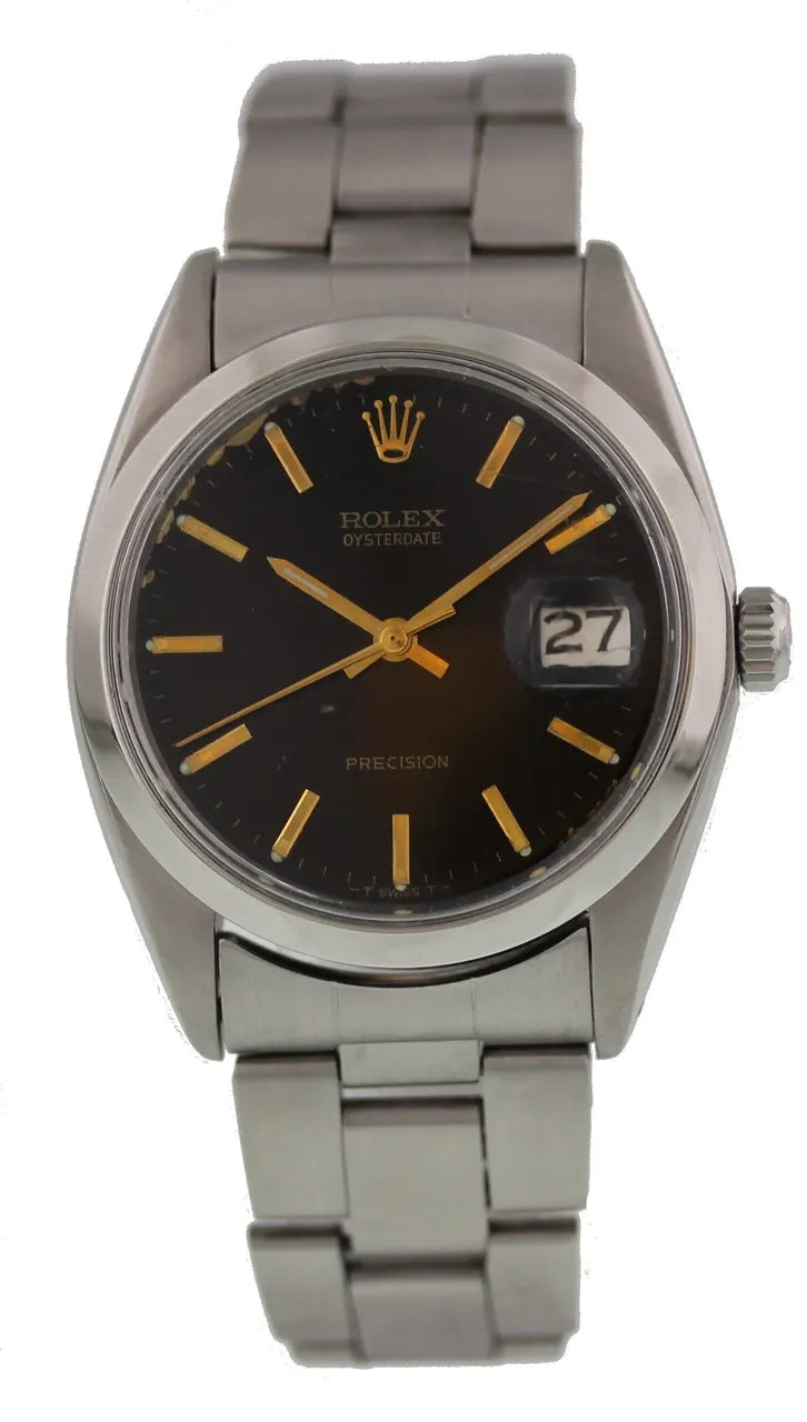 vintage Rolex Oysterdate Black Dial - Hình 2