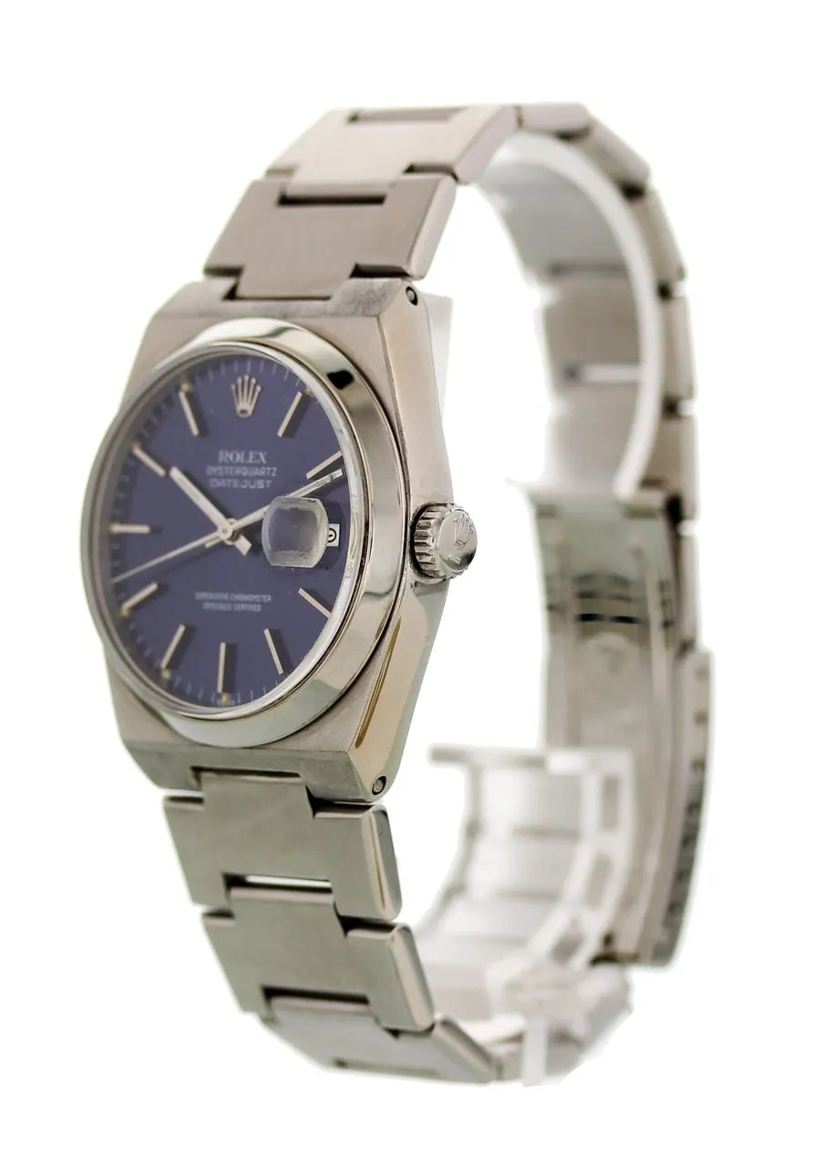 blue Rolex Oysterquartz Datejust - Hình 5