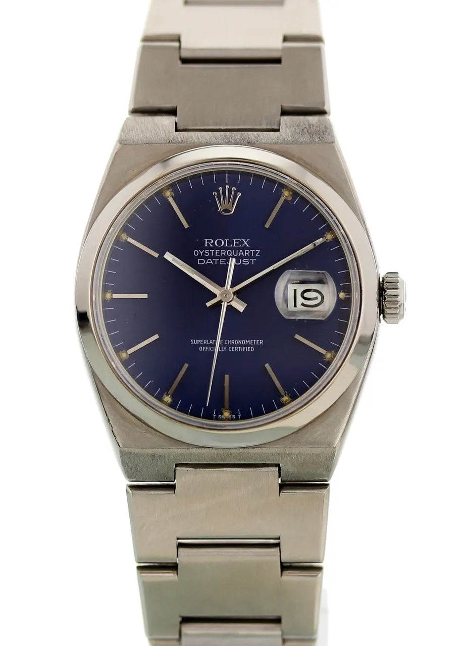 blue Rolex Oysterquartz Datejust - Hình 2