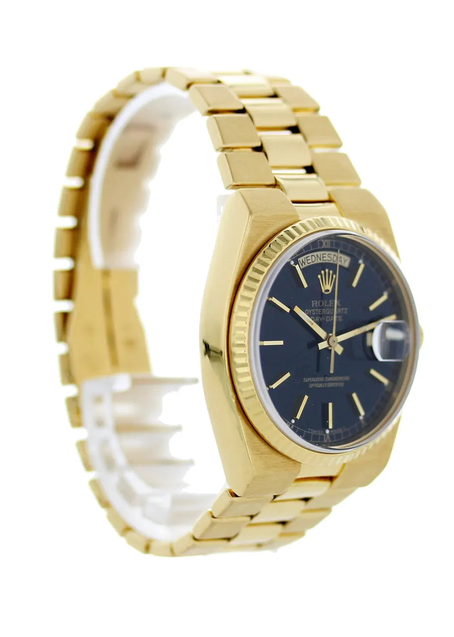 Rolex Gold Black Quartz Watch - Hình 4
