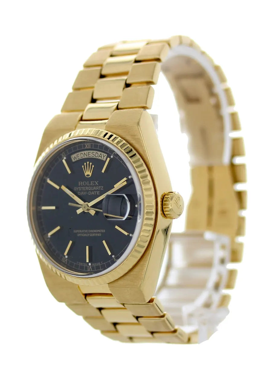 Rolex Gold Black Quartz Watch - Hình 6