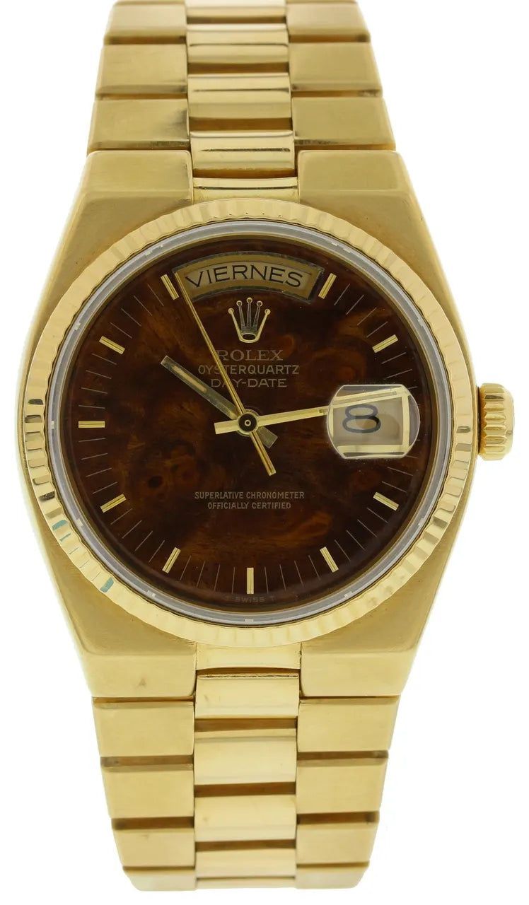 Rolex Gold Brown Wood Dial
