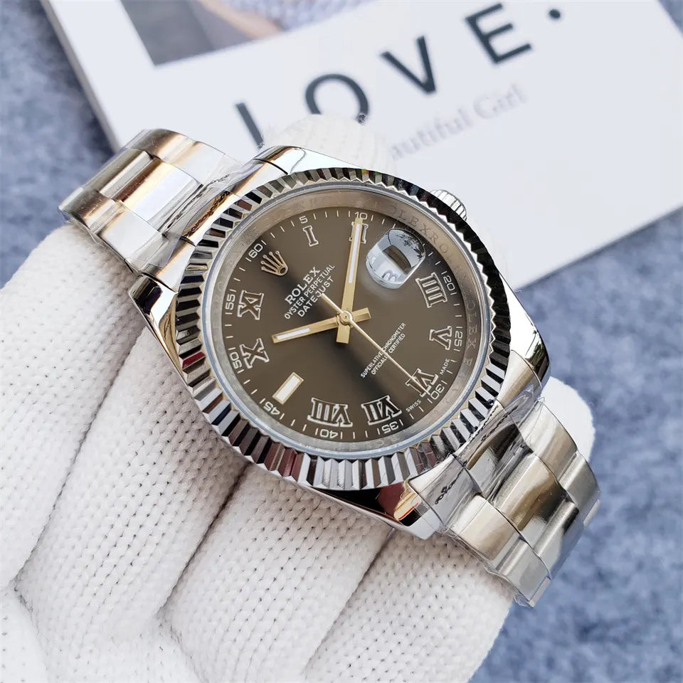 stainless Rolex Datejust Olive Dial - Hình 4