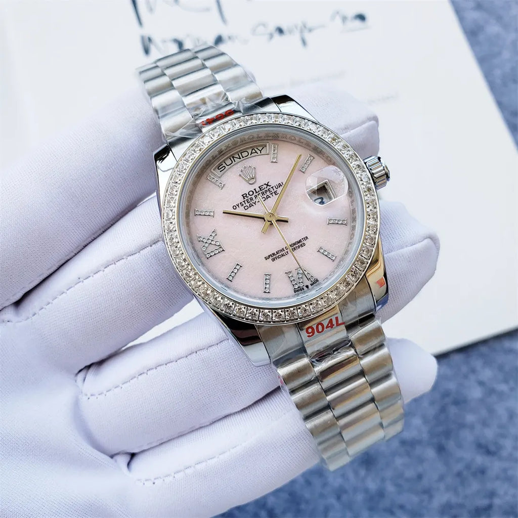Rolex Pink Dial Day-Date - Hình 8