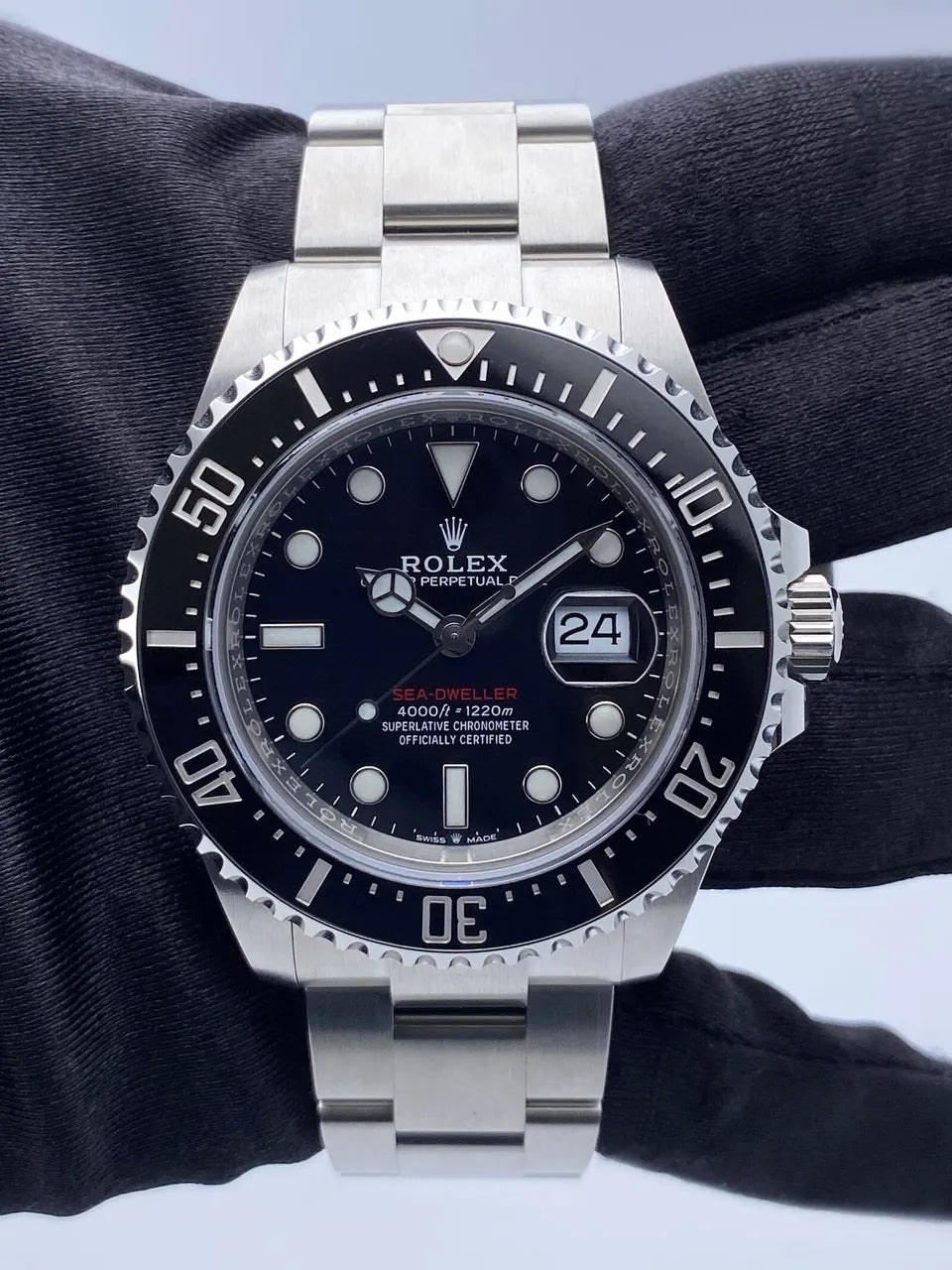 stainless Rolex Sea-Dweller Black Dial - Hình 2