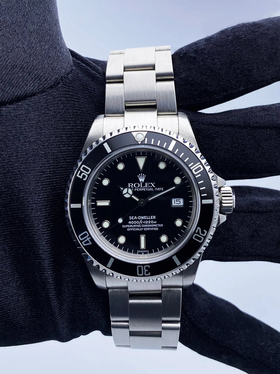 stainless Rolex Sea-Dweller Black Dial - Hình 3