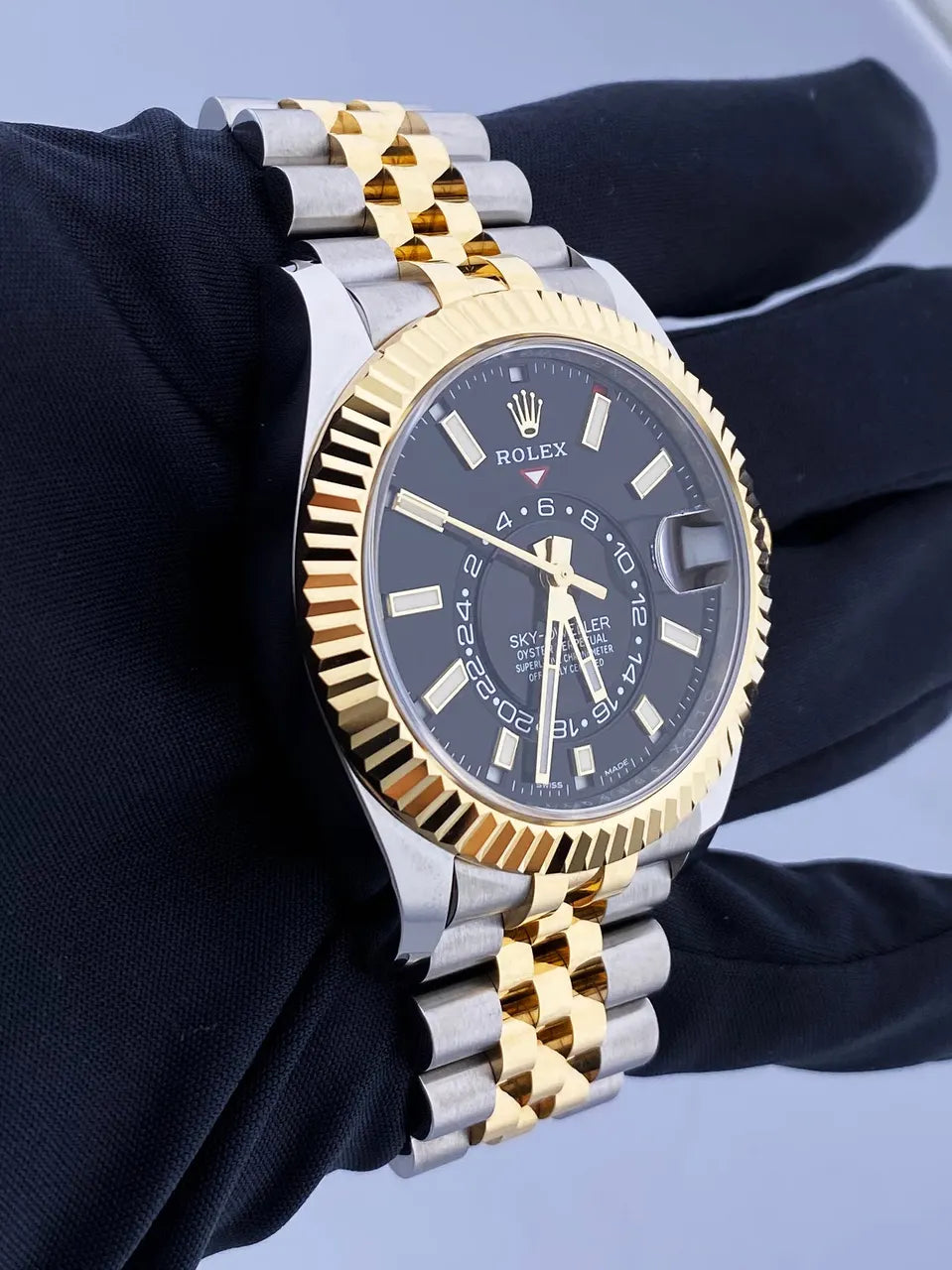 sky Rolex Black Dial Two-Tone - Hình 3