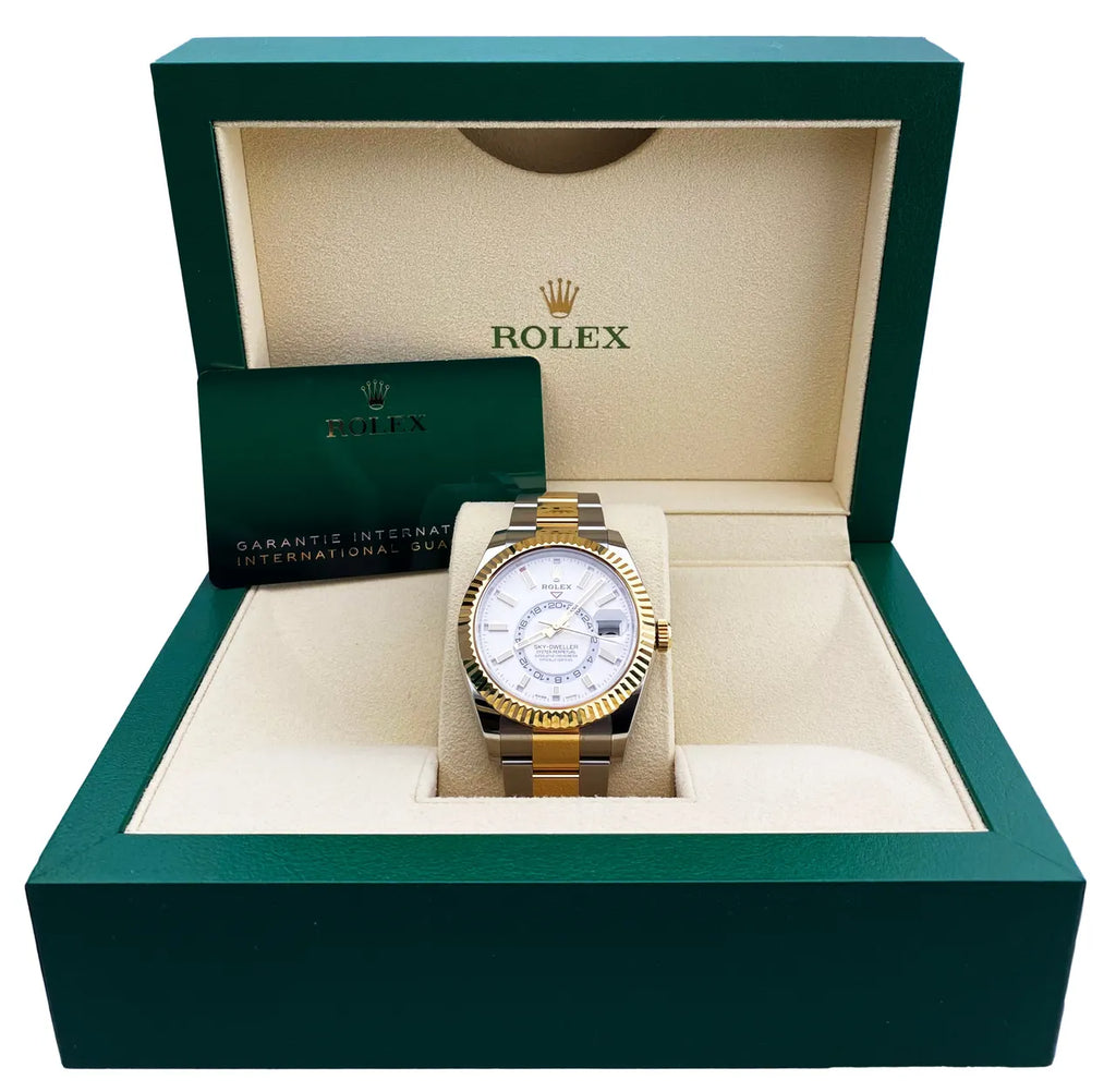 white Rolex Two-Tone Sky-Dweller