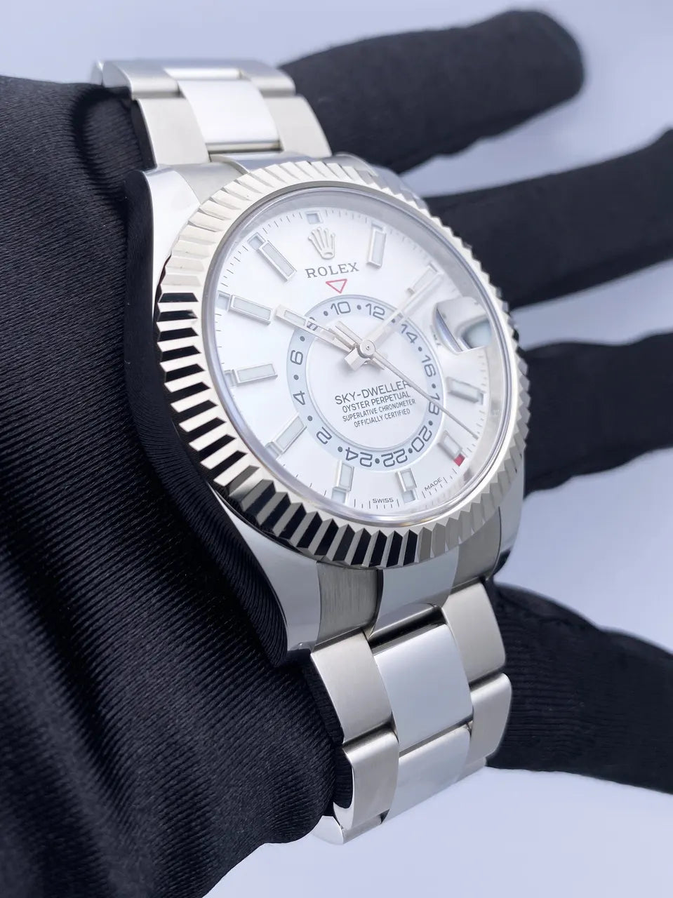 Rolex White Dial Steel Sky-Dweller - Hình 4