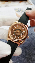 Rolex Chocolate Rubber Sky-Dweller