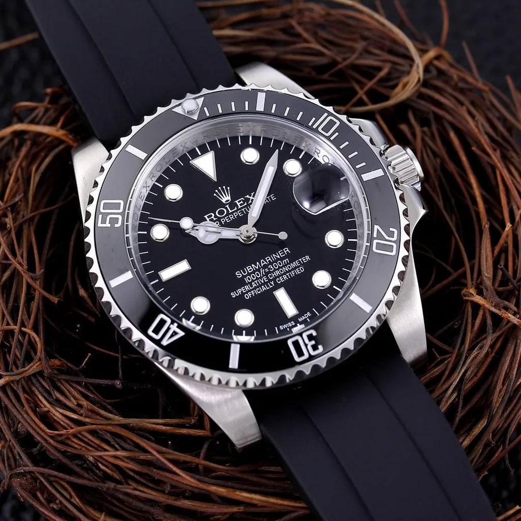 strap Rolex Black Rubber Submariner - Hình 4