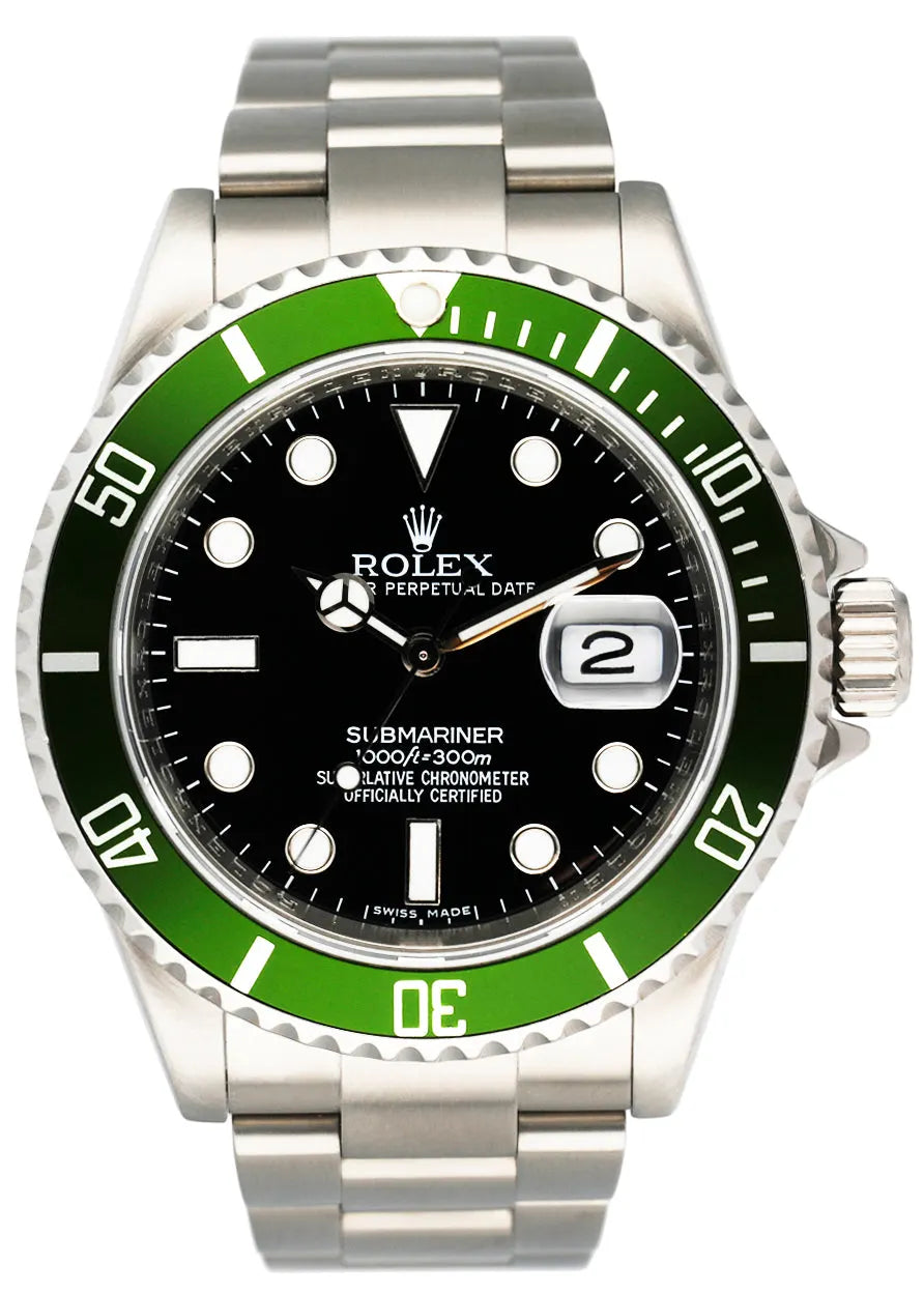 stainless steel Rolex Green Bezel Submariner