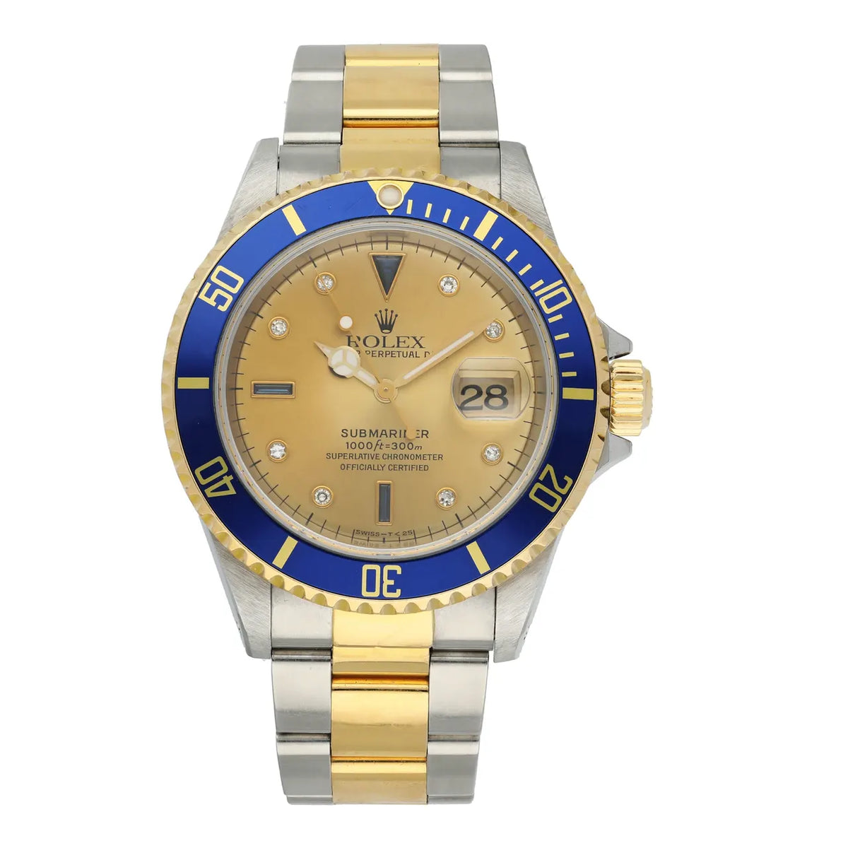 Rolex Gold Dial Blue Bezel submariner - Hình 3