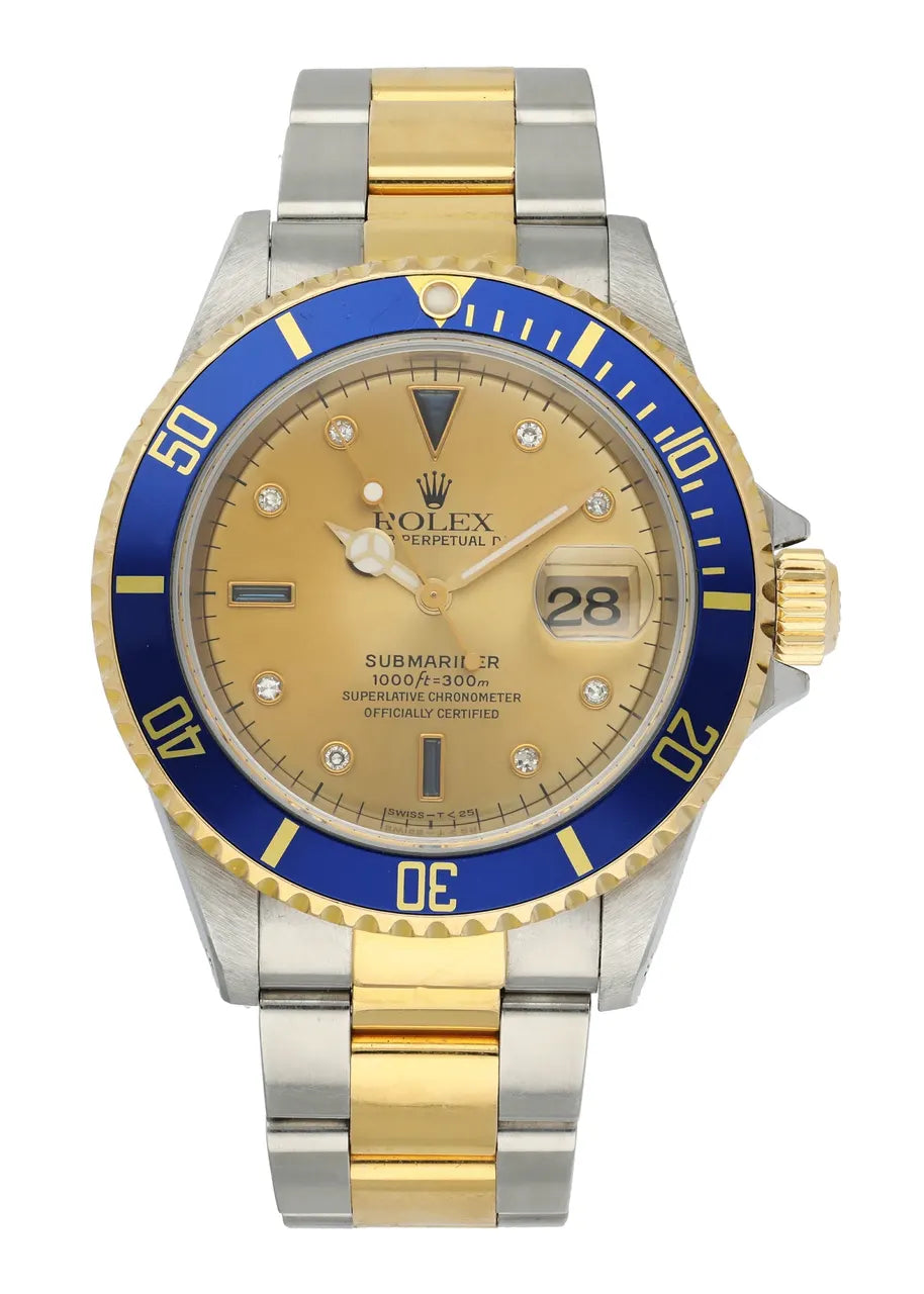 Rolex Gold Dial Blue Bezel submariner - Hình 2