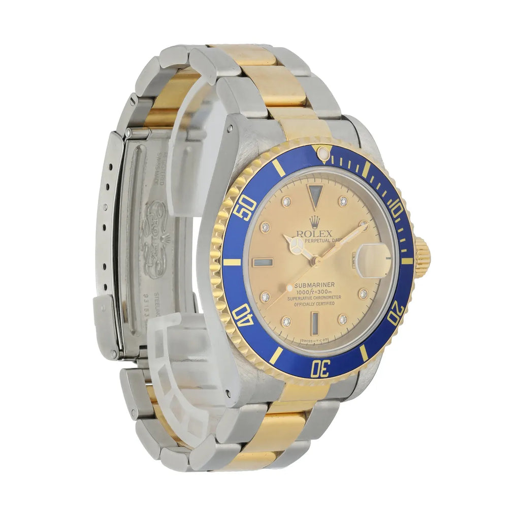 Rolex Gold Dial Blue Bezel submariner - Hình 4