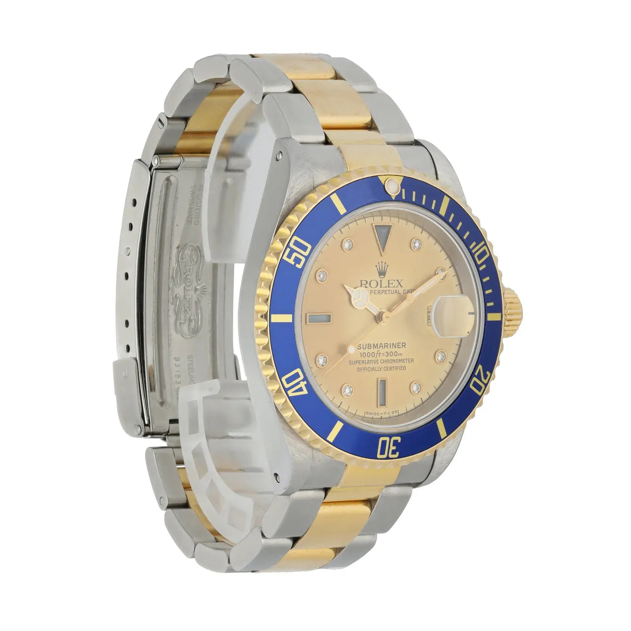 Rolex Gold Dial Blue Bezel submariner - Hình 4