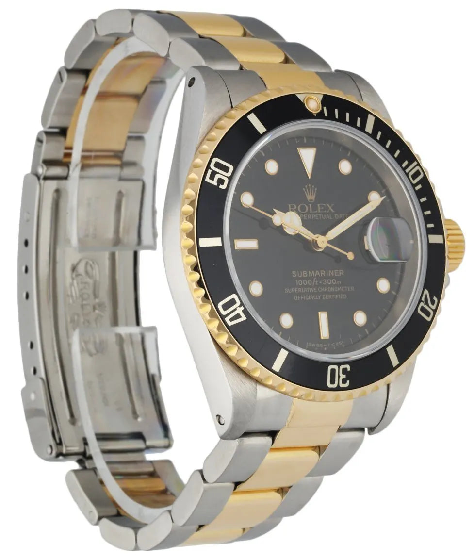 black dial Rolex Submariner Two-Tone - Hình 3