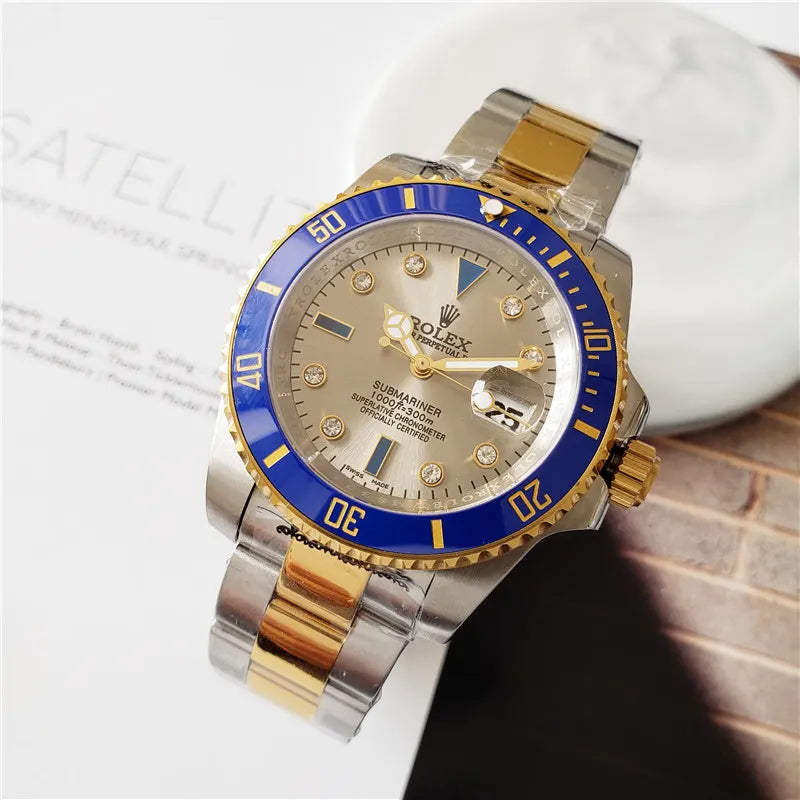 blue Rolex Two-Tone Diamond Submariner - Hình 6