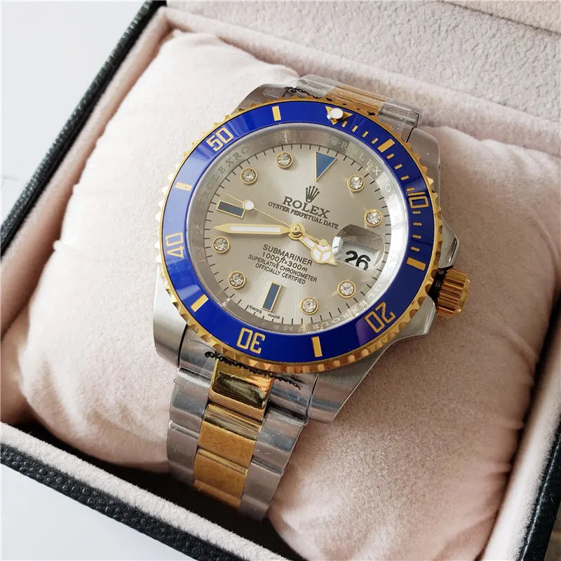 blue Rolex Two-Tone Diamond Submariner - Hình 5