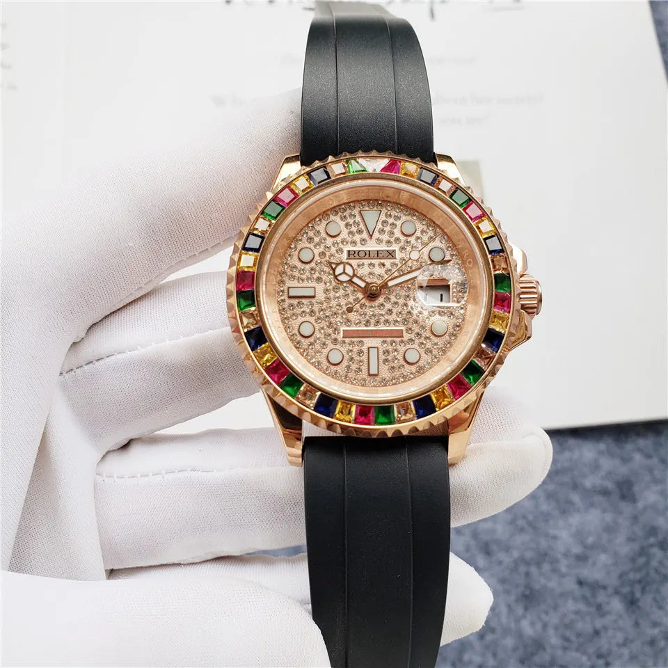 Rolex Rose Gold Rainbow - Hình 4
