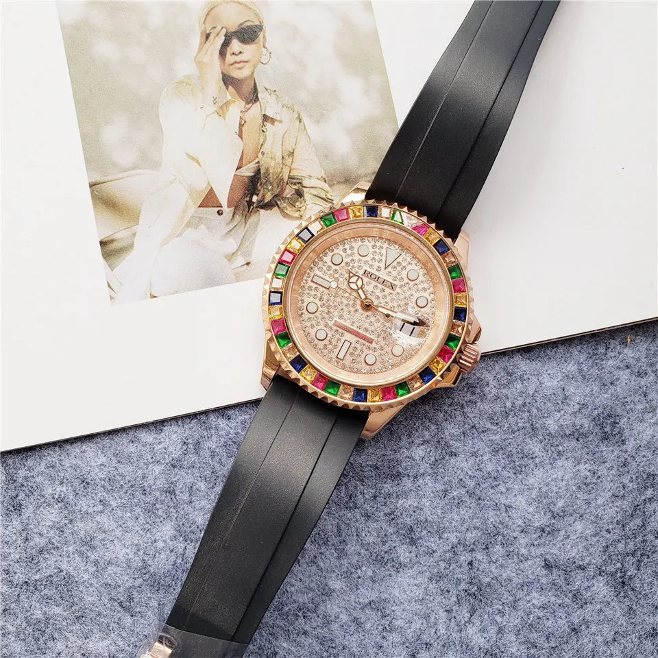 Rolex Rose Gold Rainbow - Hình 2