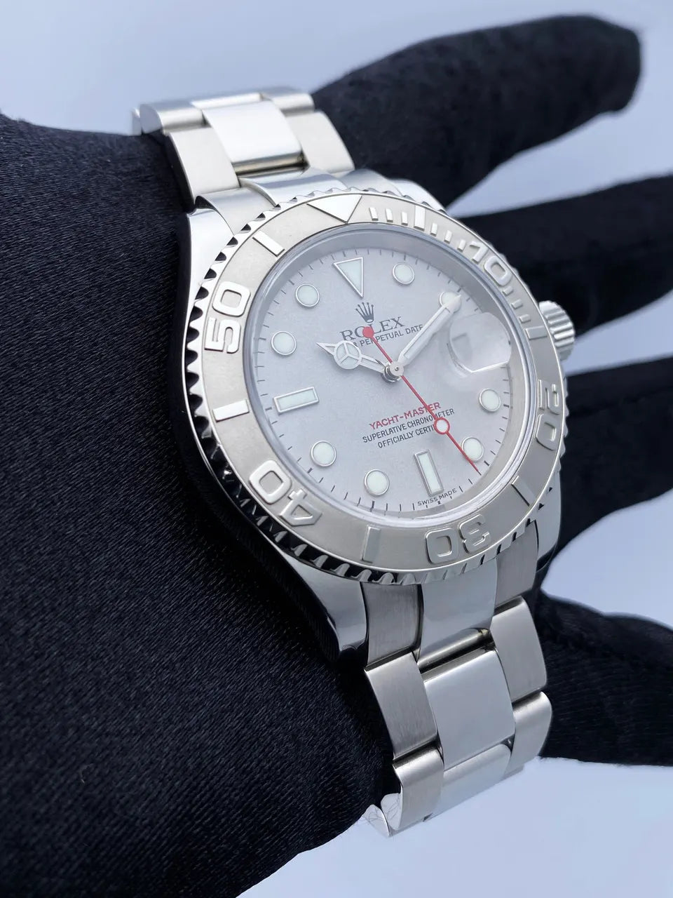 silver Rolex Platinum Yacht-Master - Hình 2