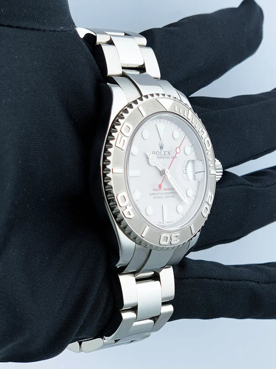 steel Rolex Yacht-Master Silver Dial - Hình 3