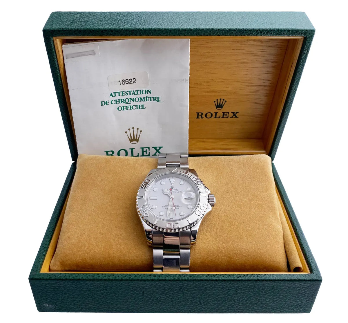 stainless Rolex Yacht-Master Silver Dial - Hình 2