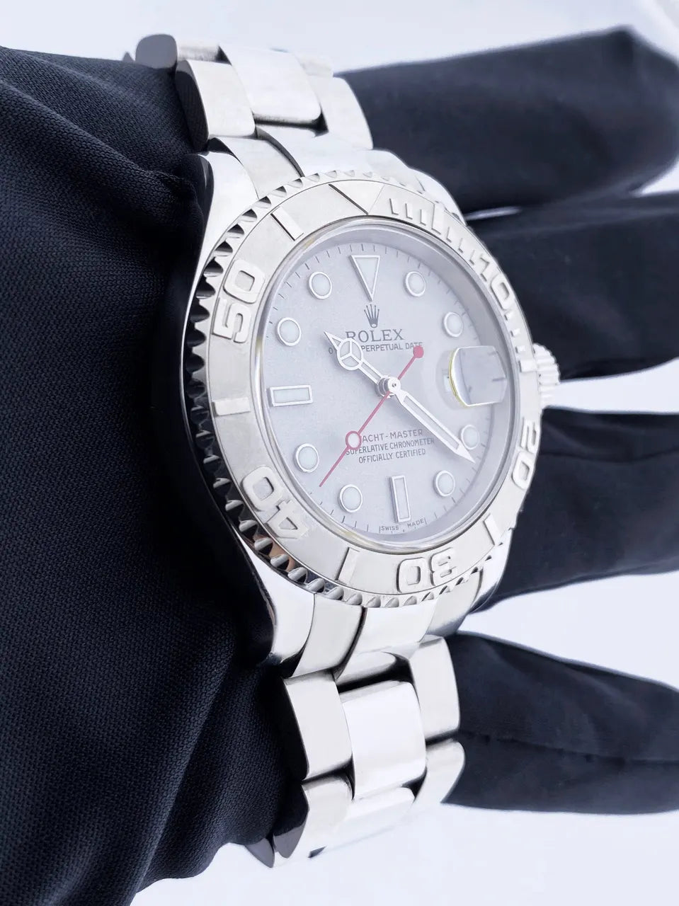 stainless Rolex Yacht-Master Silver Dial - Hình 3