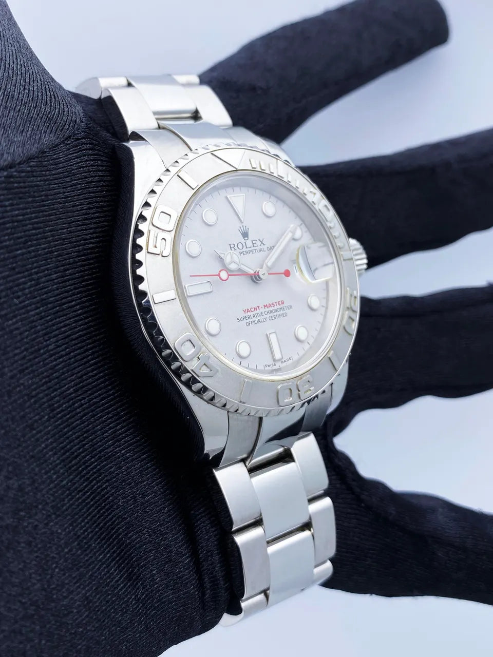 yacht Rolex Platinum Dial Steel - Hình 2