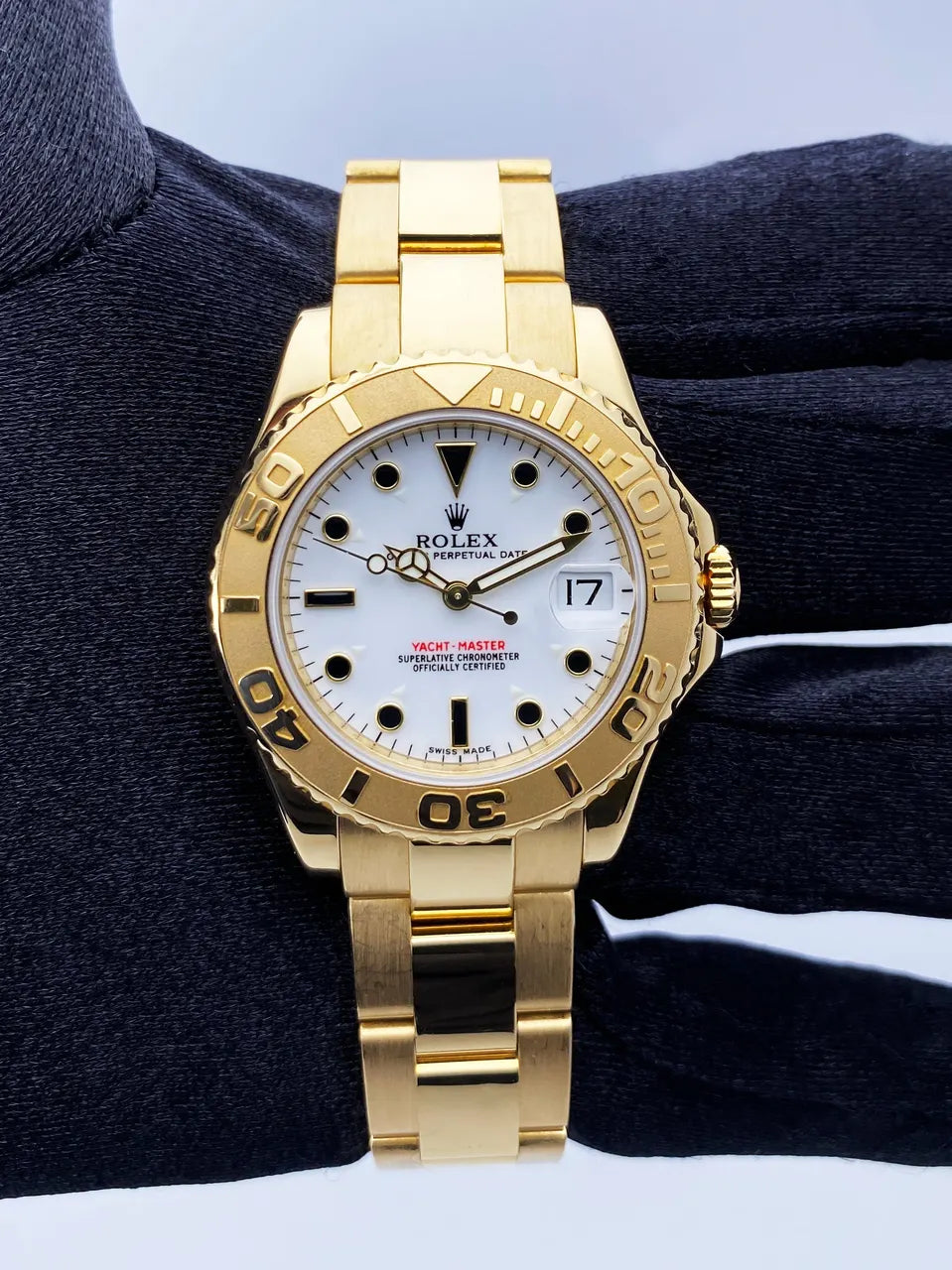 Rolex Gold White Dial yacht - Hình 2