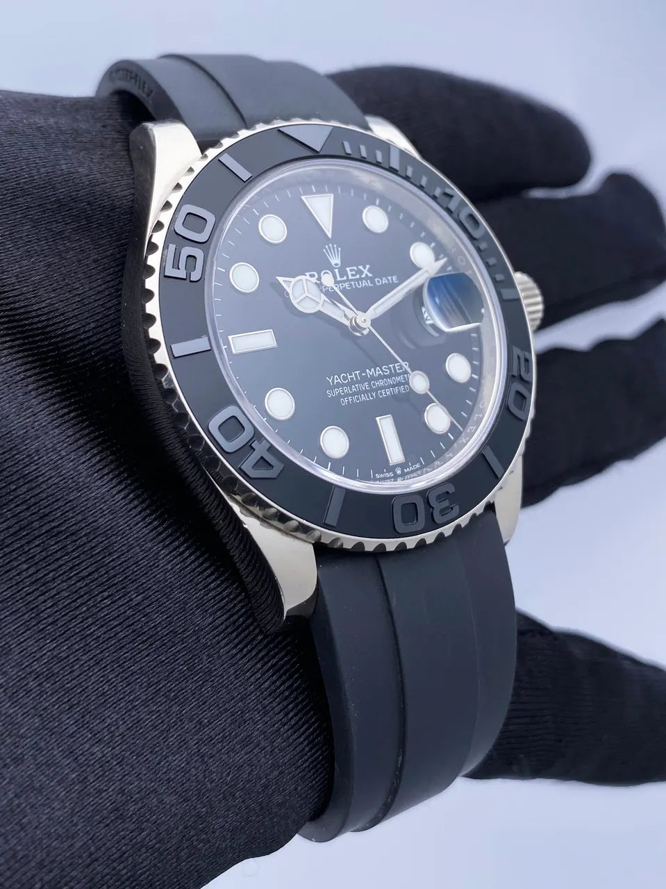 oystersteel Rolex Yacht-Master Black Dial - Hình 4