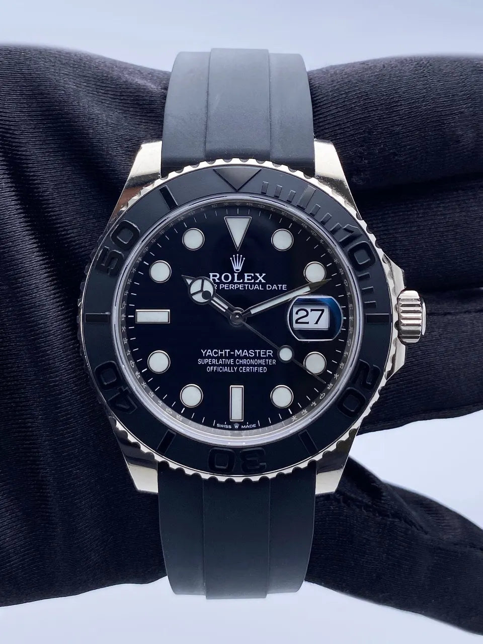 oystersteel Rolex Yacht-Master Black Dial - Hình 3
