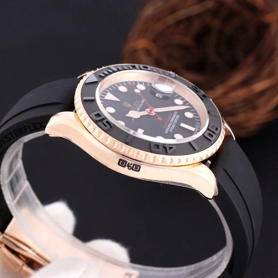 black Rolex Yacht-Master Rose Gold - Hình 3