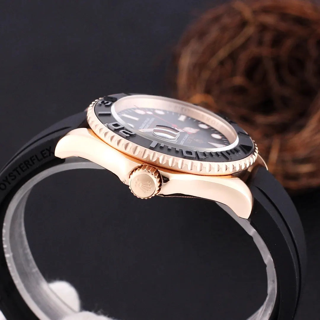 black Rolex Yacht-Master Rose Gold - Hình 5