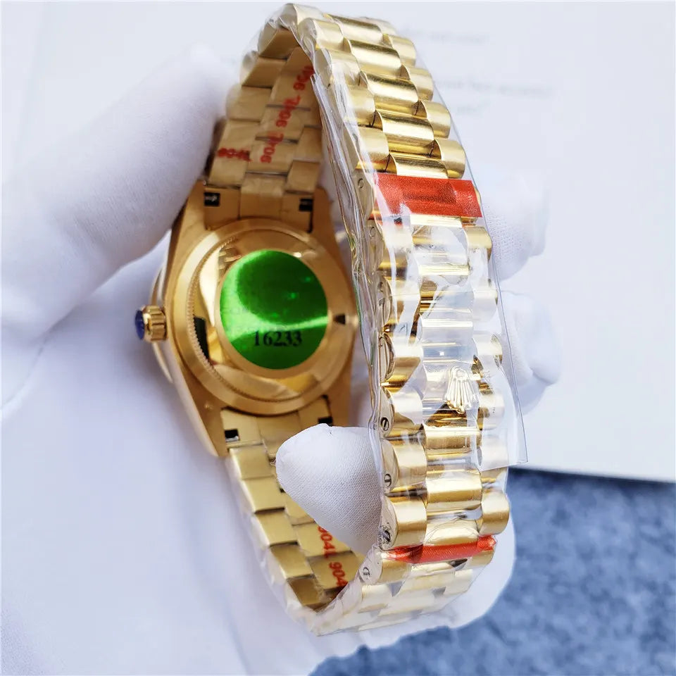 Rolex Malachite Diamond Gold - Hình 4