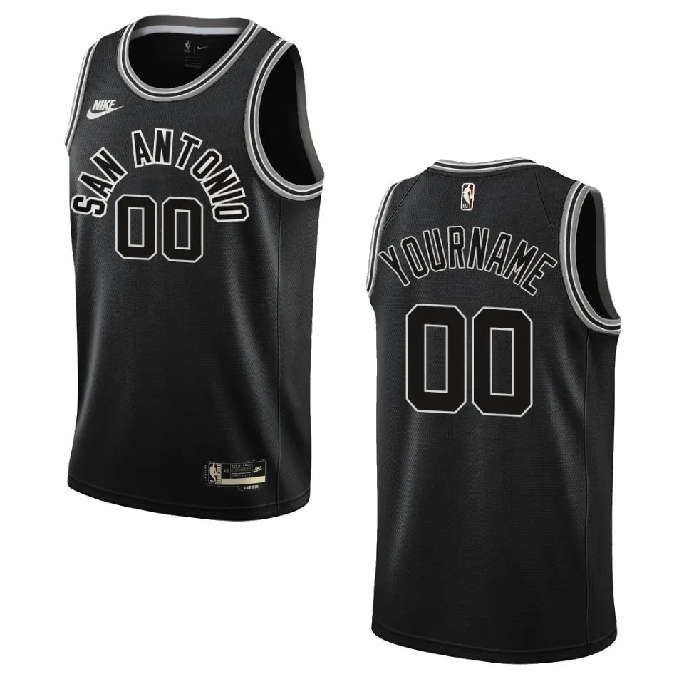 custom Nike Spurs Black Jersey