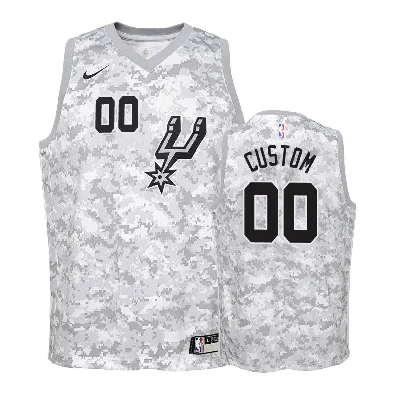 Spurs Custom White Camo Jersey
